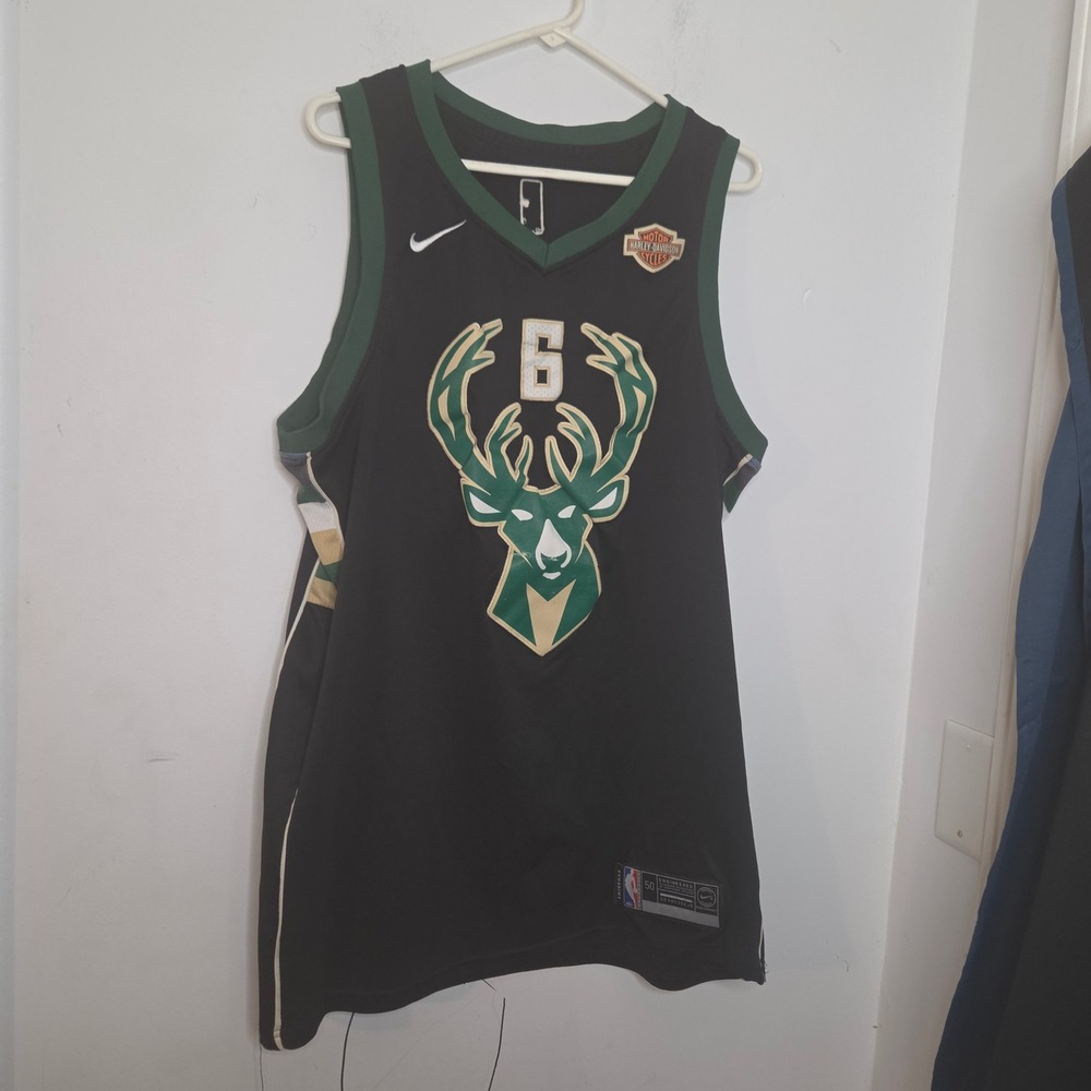Nike Milwaukee Bucks Eric Bledsoe 6 Statement Edition Jersey Black Mens 50 L